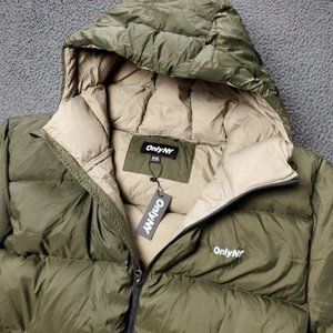 New ONLY NY Packable Snorkel Puffer Down Jacket Nylon Green Mens 2XL XXL